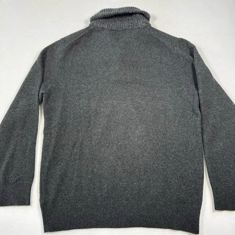 J‎ Crew Shawl Collar Sweater Mens Large Wool Blend Gray Grandpa Preppy Classic